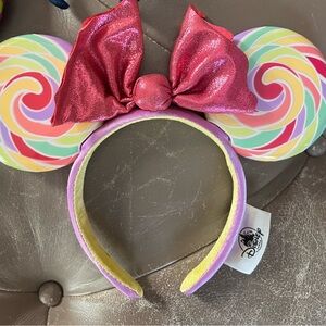 Disney Swirl Candy Minnie Ears with Pink Bow
